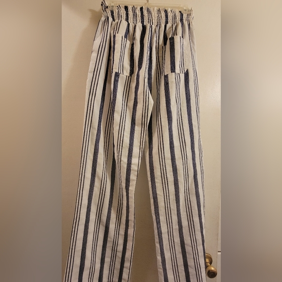 PARADISE USA draw string elastic waist striped Boho  pants. - Picture 6 of 12